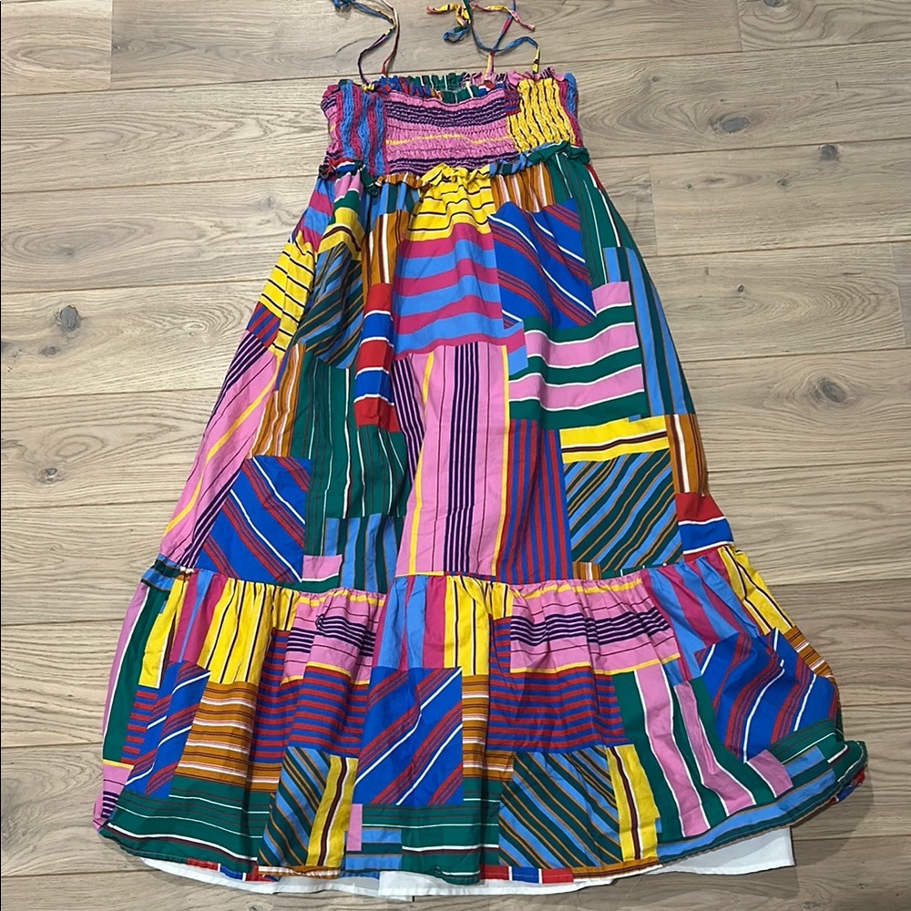 AUREUM Blue and Purple Tiered Maxi Dress Resort Wear
